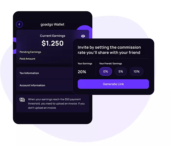 Track and withdraw your earnings